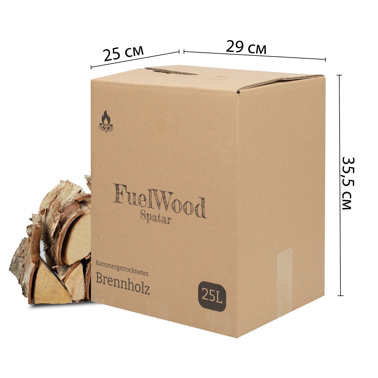 Legna da ardere di betulla essiccata al forno 25 litri - lunghezza del tronco ca. 25 cm - umidità del legno inferiore al 15% - perfetta per forni, caminetti, griglie, bracieri, falò.