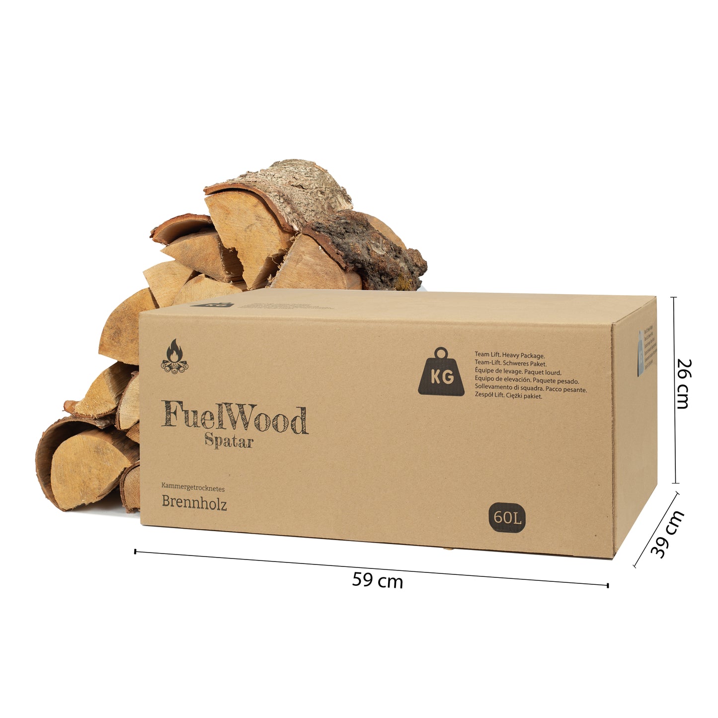 Legna da ardere di betulla essiccata al forno 60 litri - lunghezza del tronco ca. 25 cm - umidità del legno inferiore al 15% - perfetta per forni, caminetti, griglie, bracieri, falò.