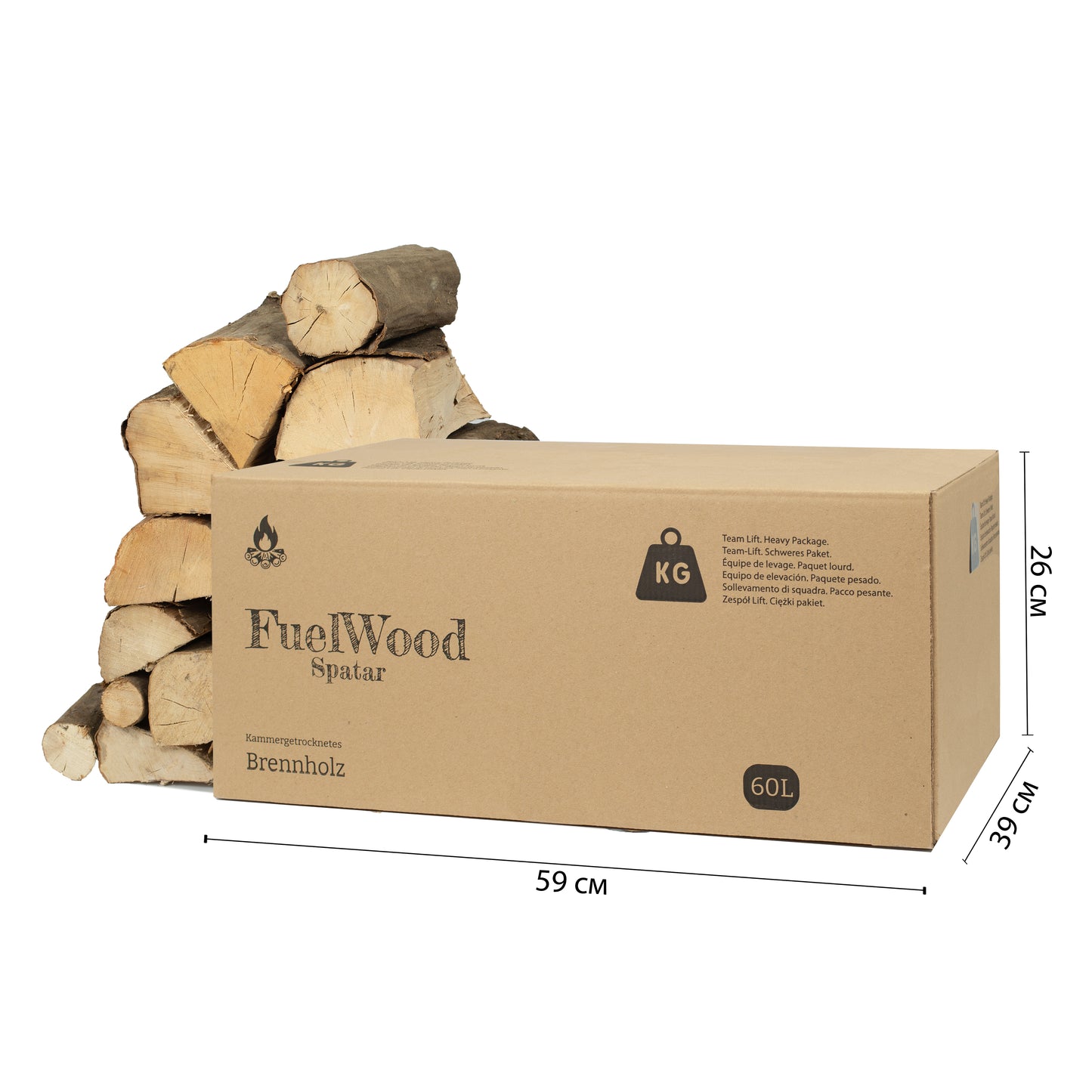 Legna da ardere di carpino essiccata al forno 60 litri - lunghezza del tronco ca. 25 cm - umidità del legno inferiore al 15% - perfetta per forni, caminetti, griglie, bracieri, falò.