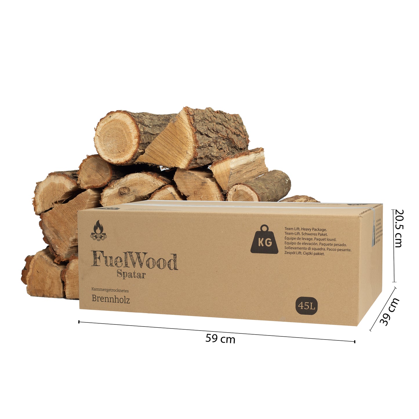 Legna da ardere in frassino essiccata in forno 45 litri - Lunghezza dei ceppi circa 25 cm - Umidità del legno sotto il 15% - perfetta per stufe, camini, griglie, bracieri, falò