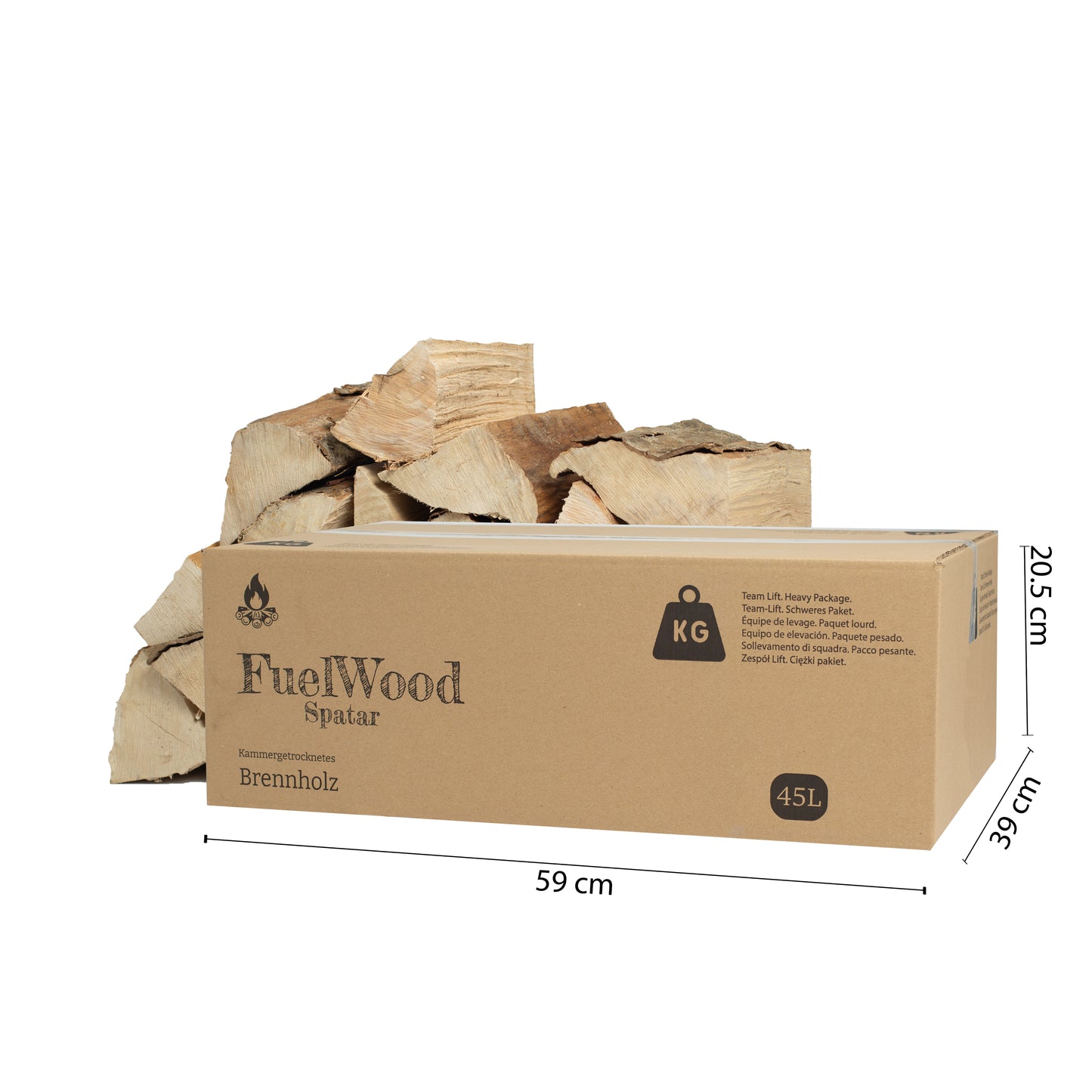 Legna da ardere di carpino essiccata al forno 45 litri - lunghezza del tronco ca. 25 cm - umidità del legno inferiore al 15% - perfetta per forni, caminetti, griglie, bracieri, falò.