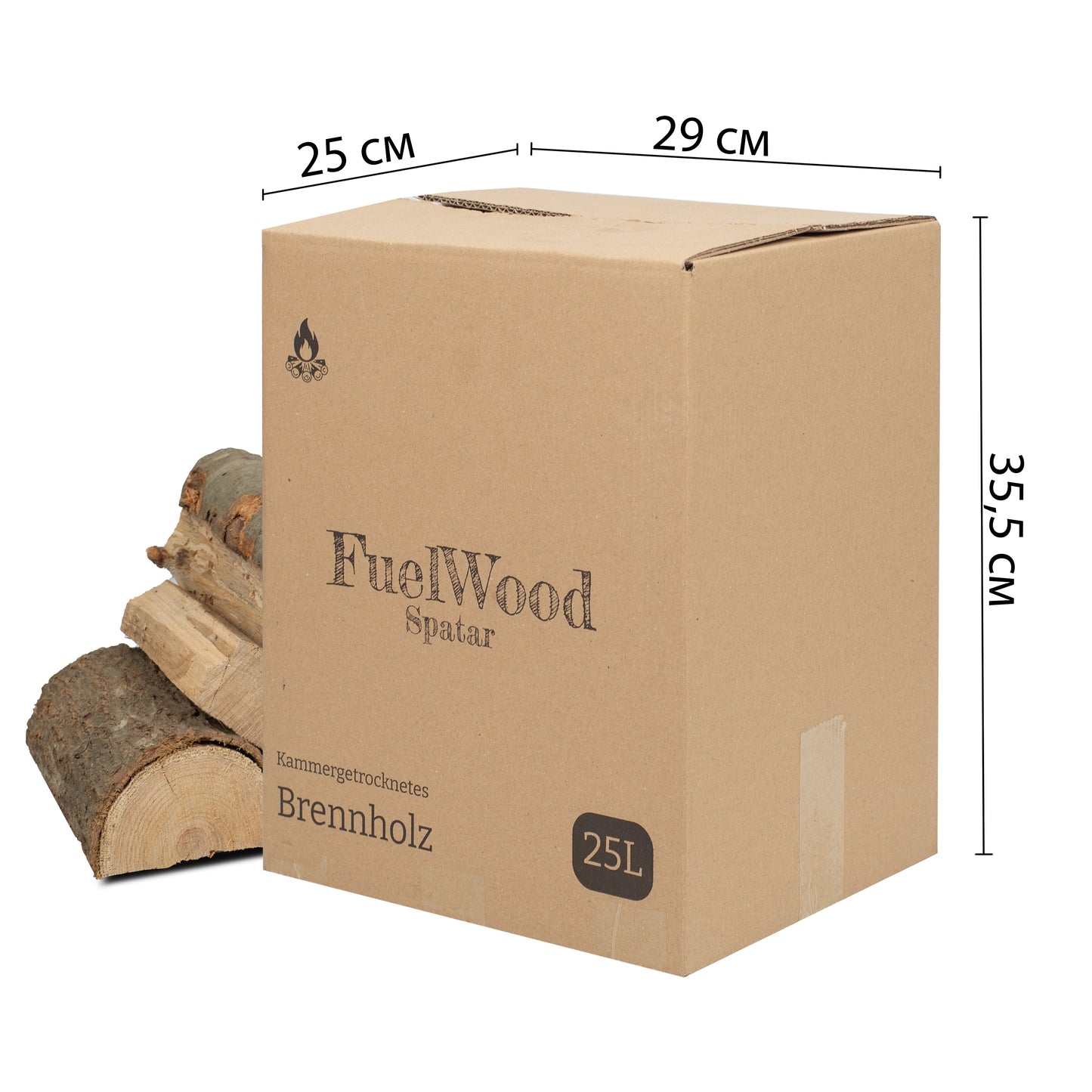 Legna da ardere di quercia rossa essiccata al forno 25 litri - lunghezza del tronco ca. 25 cm - contenuto di umidità del legno inferiore al 15% - perfetta per forni, caminetti, griglie, bracieri, falò.